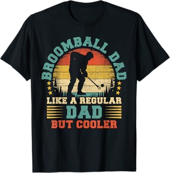Broomball Sports Lover Vintage Broomball Dad Father's Day T-Shirt