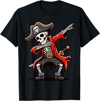 Dabbing Skeleton Pirate T-Shirt