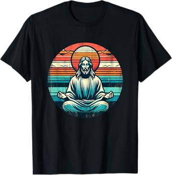Meditating Jesus Vintage Inspiring Empowering Spirituality T-Shirt