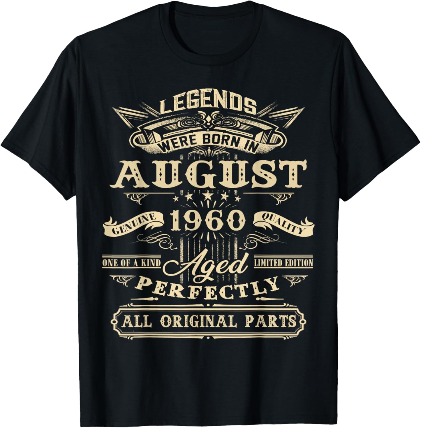 Legend Born In August 1960 65th Birthday Tee 65 Years Old T-Shirt