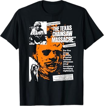The Texas Chainsaw Massacre Headline Collage Horror T-Shirt