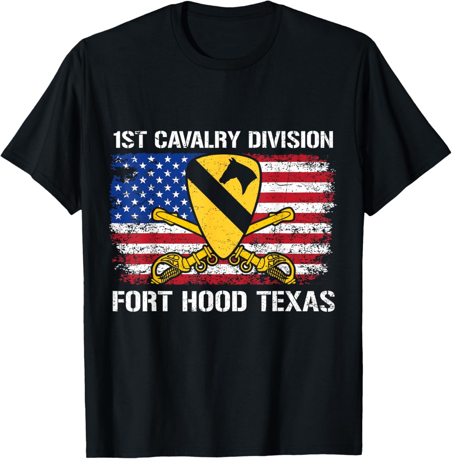 1st Cavalry Division Flag Us Veteran Fort Hood Texas T-shirt