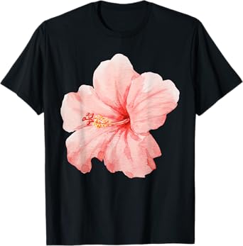 Pink Hibiscus Flower Cute Girly Summer Beach T-Shirt