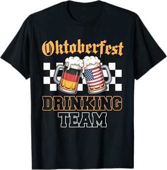 Oktoberfest Drinking Team Gifts Beer Mugs American German T-Shirt