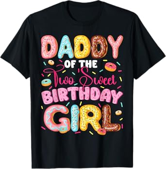 Daddy Of The Two Sweet 2Nd Birthday Girl Donut Lover T-Shirt