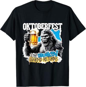 Oktoberfest Bigfoot The Drunken Legend Returns Beer Party T-Shirt