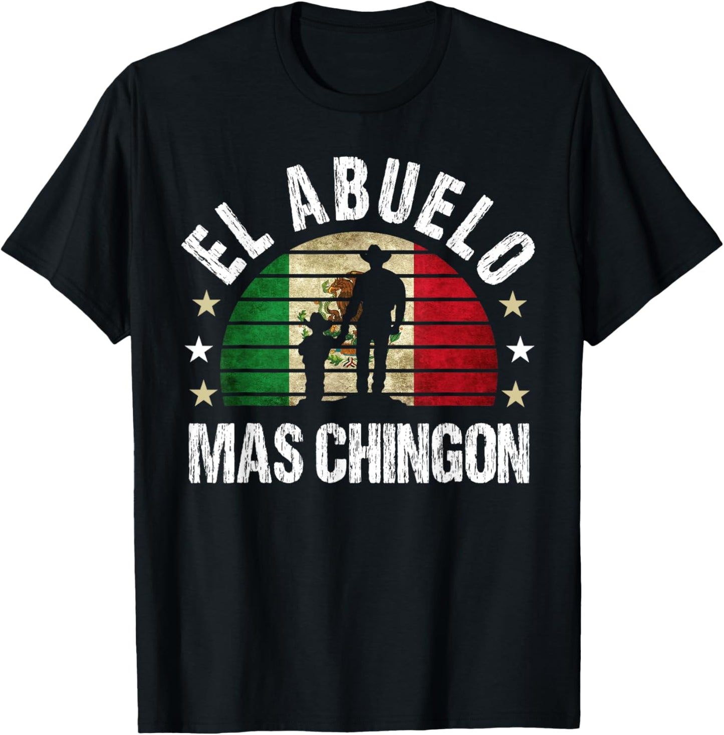 El Abuelo Mas Chingon Mexican Boy Grandpa Cinco De Mayo Flag T-Shirt