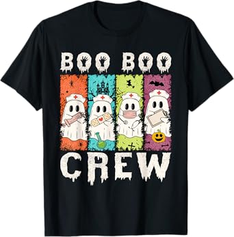 Boo Boo Crew Nurse Halloween Ghosts Tee T-Shirt