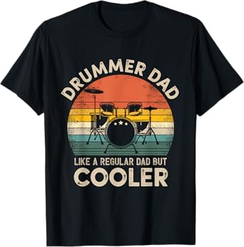 Vintage Drummer Dad Like A Regular Retro Drums Dad T-Shirt