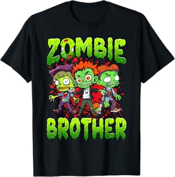 Zombie Brother Halloween Costume Family Matching T-Shirt