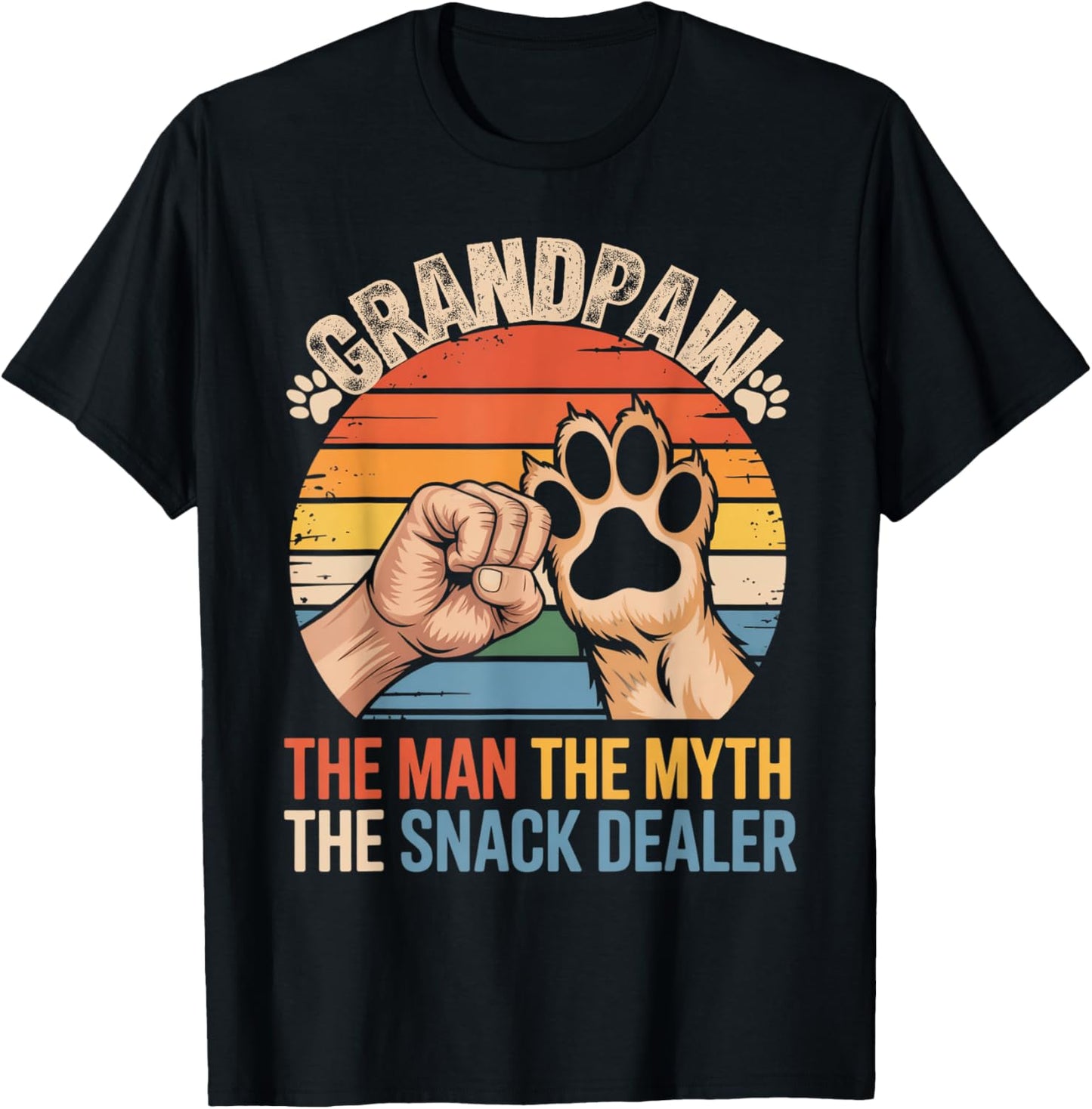 Grandpaw The Myth The Snack Dealer dog grandpa,father's day T-Shirt