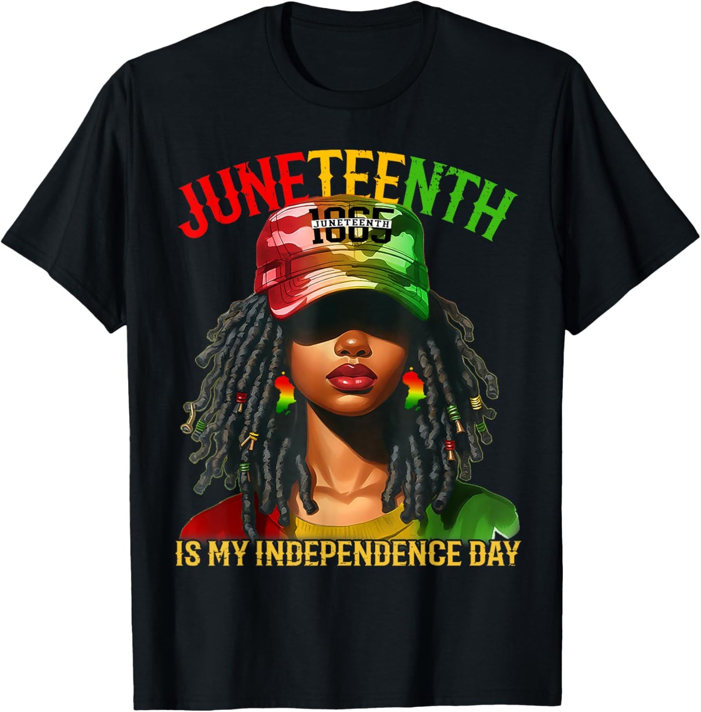 Juneteenth Is My Independence Day Black Women Freedom 1865 T-Shirt