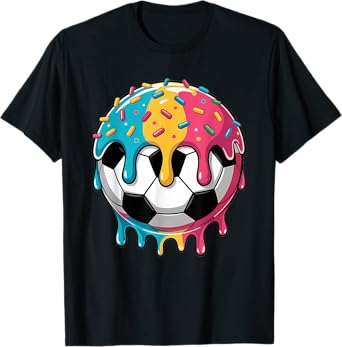 Soccer Shirts Boys Girls Kids Ice Cream Soccer Drip Shirt T-Shirt