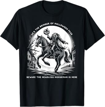 Headless Horseman Pumpkin Face Happy Halloween Sleepy Hollow T-Shirt