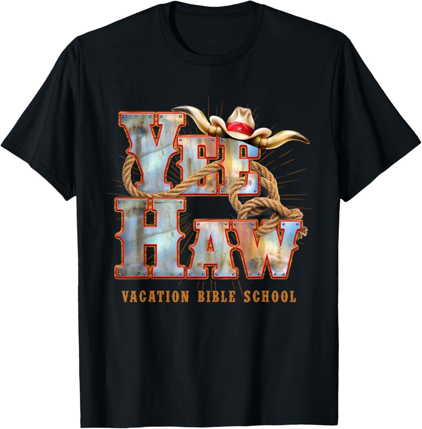 Yee-Haw Vacation Bible School VBS 2025 Cowboy Hat T-Shirt