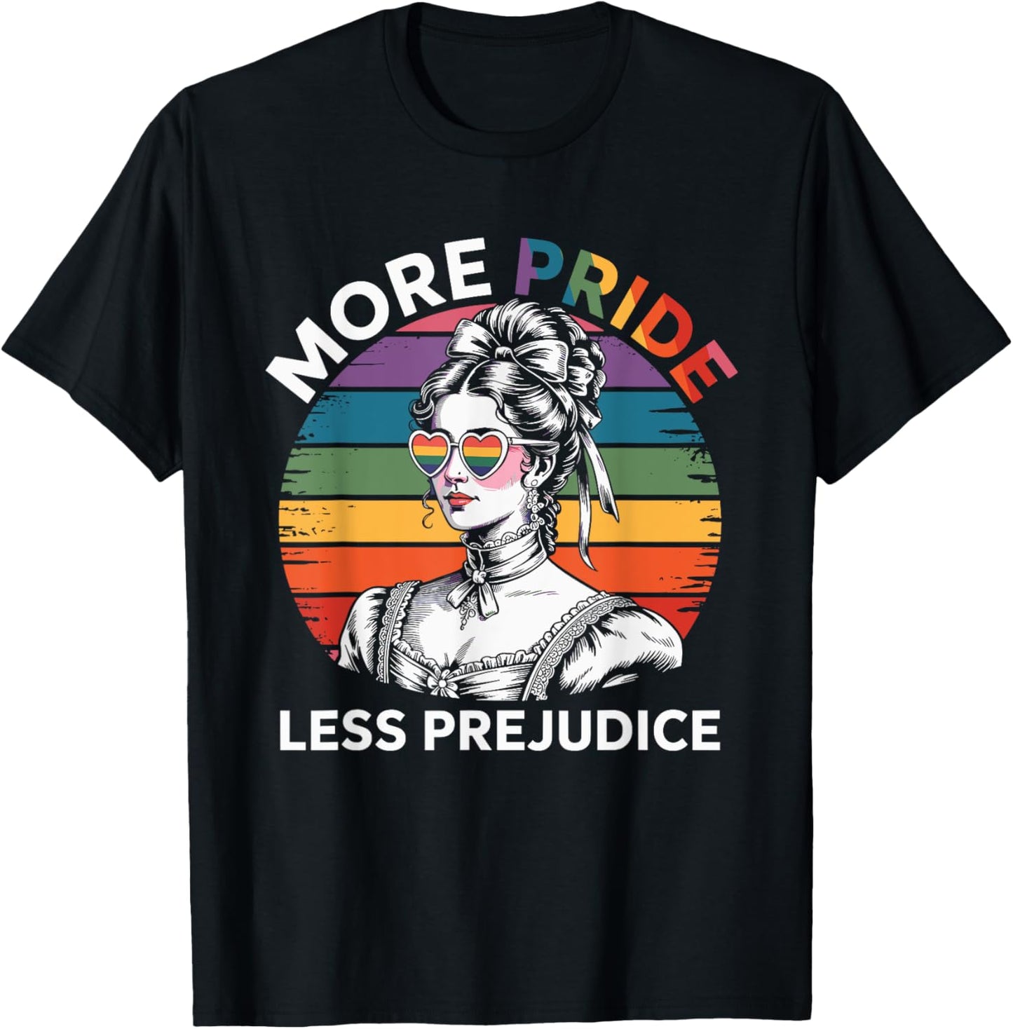 More Pride Less Prejudice LGBTQ Trans Gay Lesbian Pride T-Shirt