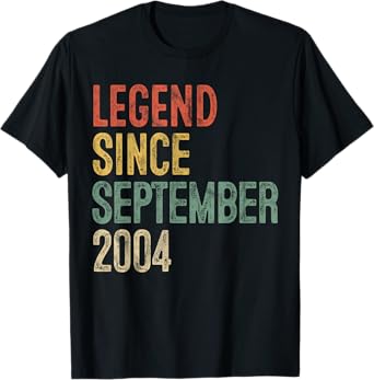 Legend 2004 21st Birthday Gifts for Men Women 21 Year Old T-Shirt
