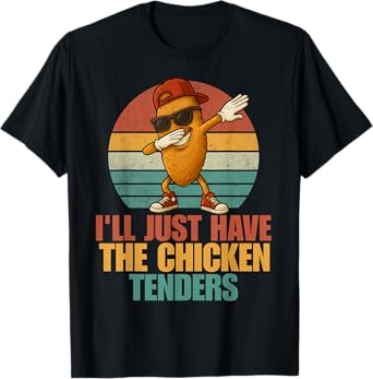 Funny Dabbing Chicken Tenders Bruh Boys Kid Retro Fast Food T-Shirt