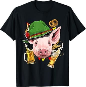 Pig Germany Oktoberfest Party Beer Fest Pig Lover Farmer T-Shirt
