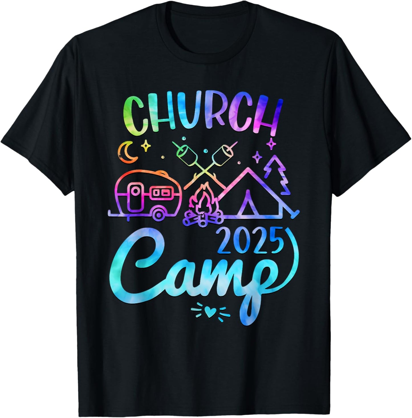 Groovy Church Camp 2025 Matching Christian Camp Family 2025 T-Shirt