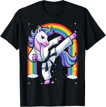 Funny Unicorn Karate Girl I Taekwondo Martial Arts T-Shirt