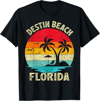 Family Vacation Vintage Retro Florida Destin Beach T-Shirt