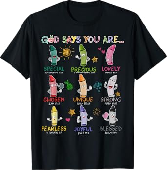 God Says You Are Kindergarten Christian Teacher Religious Men Women T-Shirt