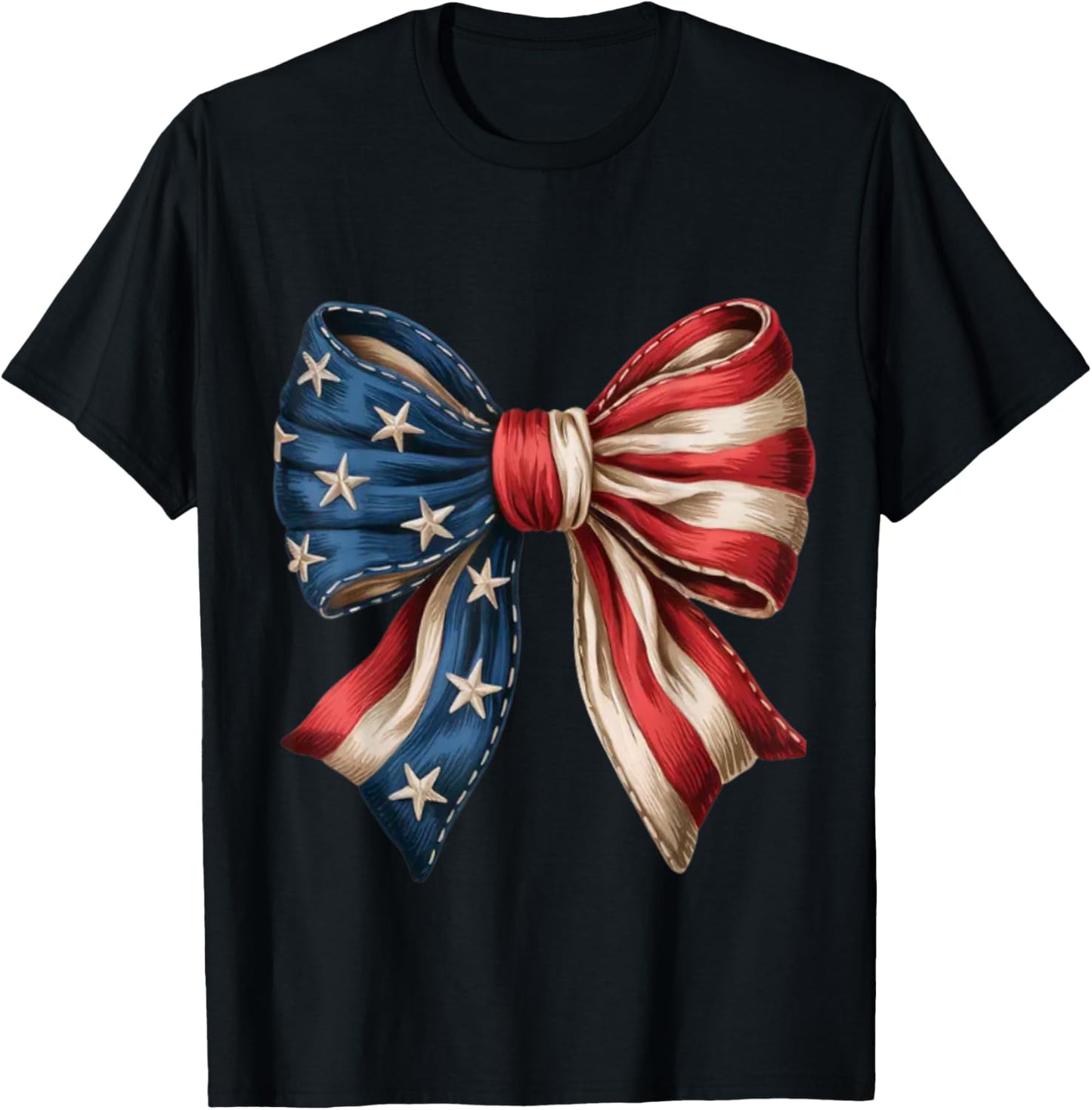 Usa Flag Bow 4th Of July Sublimation Clipart T-shirt