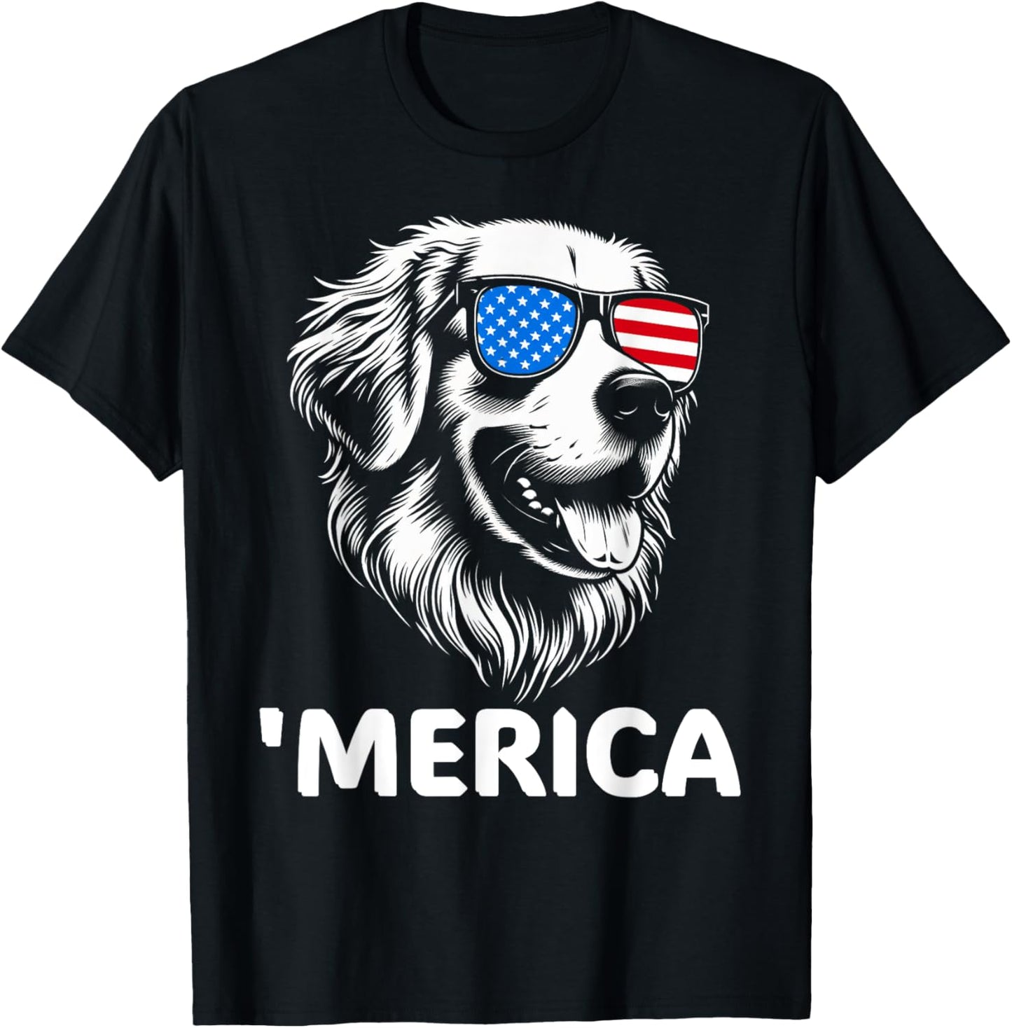 'merica Patriotic Golden Retriever Dog 4th Of July T-shirt