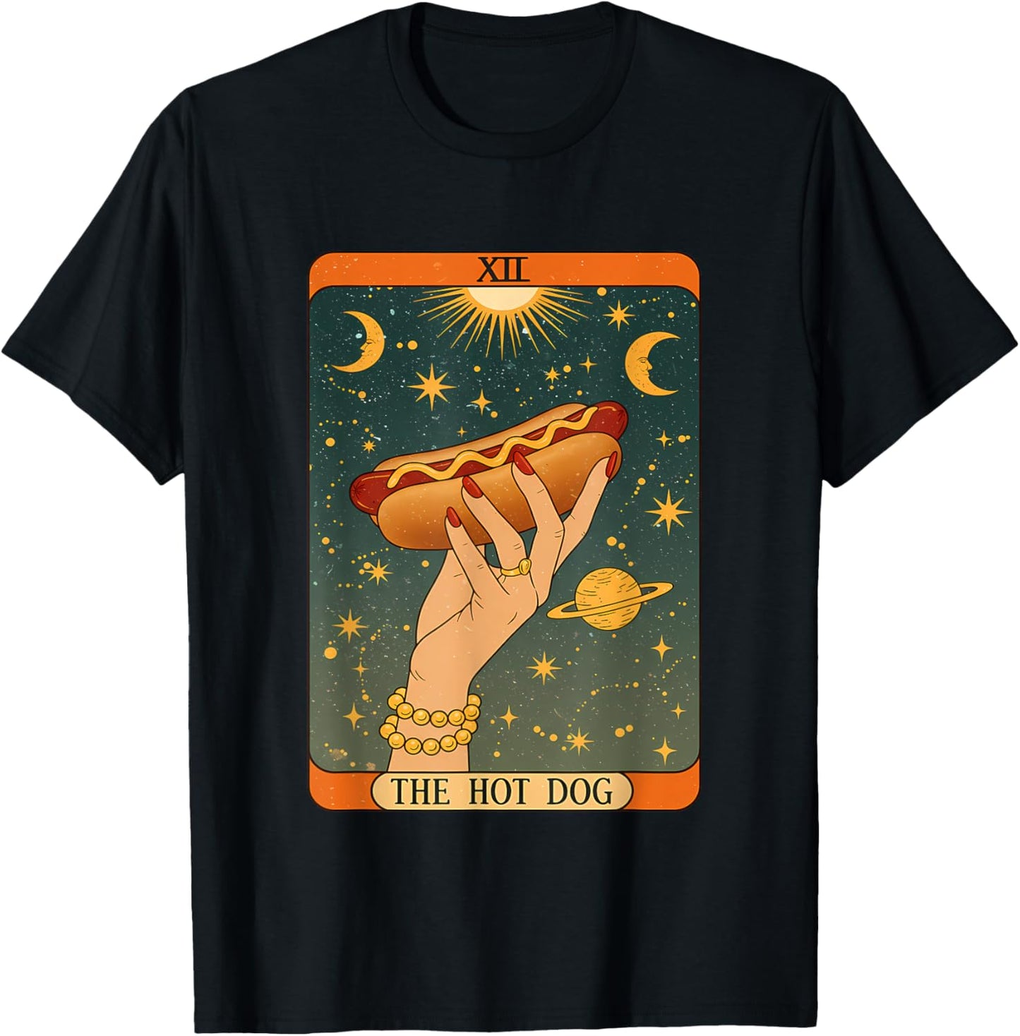 Hot Dog Bun Lover Foodie Food Lover The Hot Dog Tarot Card T-shirt