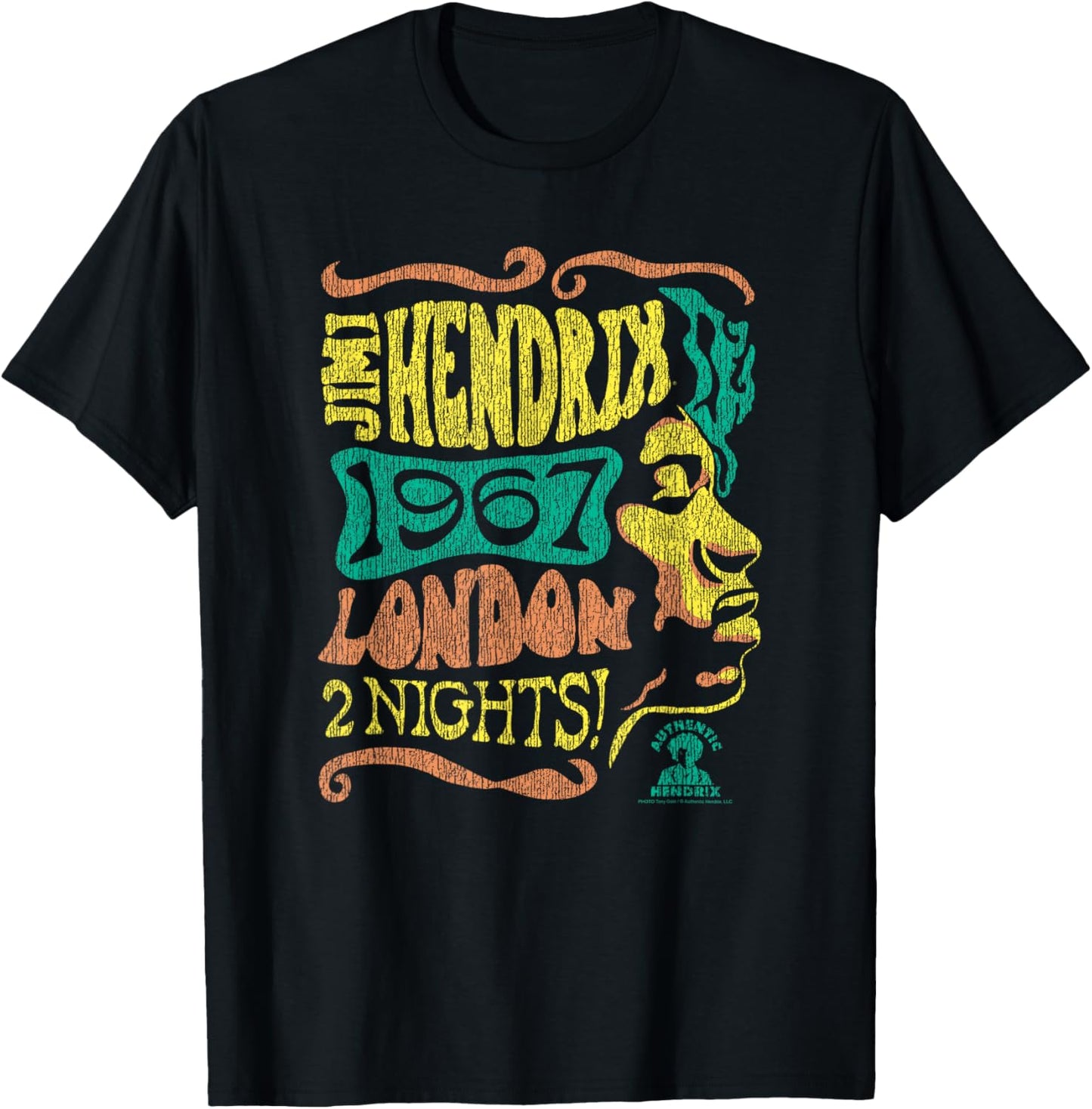 Jimi Hendrix 1967 London Concert Vintage Band T-Shirt