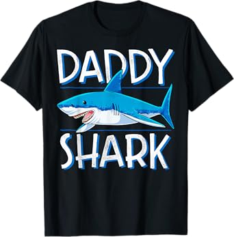 Daddy Shark T Shirt Fathers Day Gifts Family Matching Dad T-Shirt