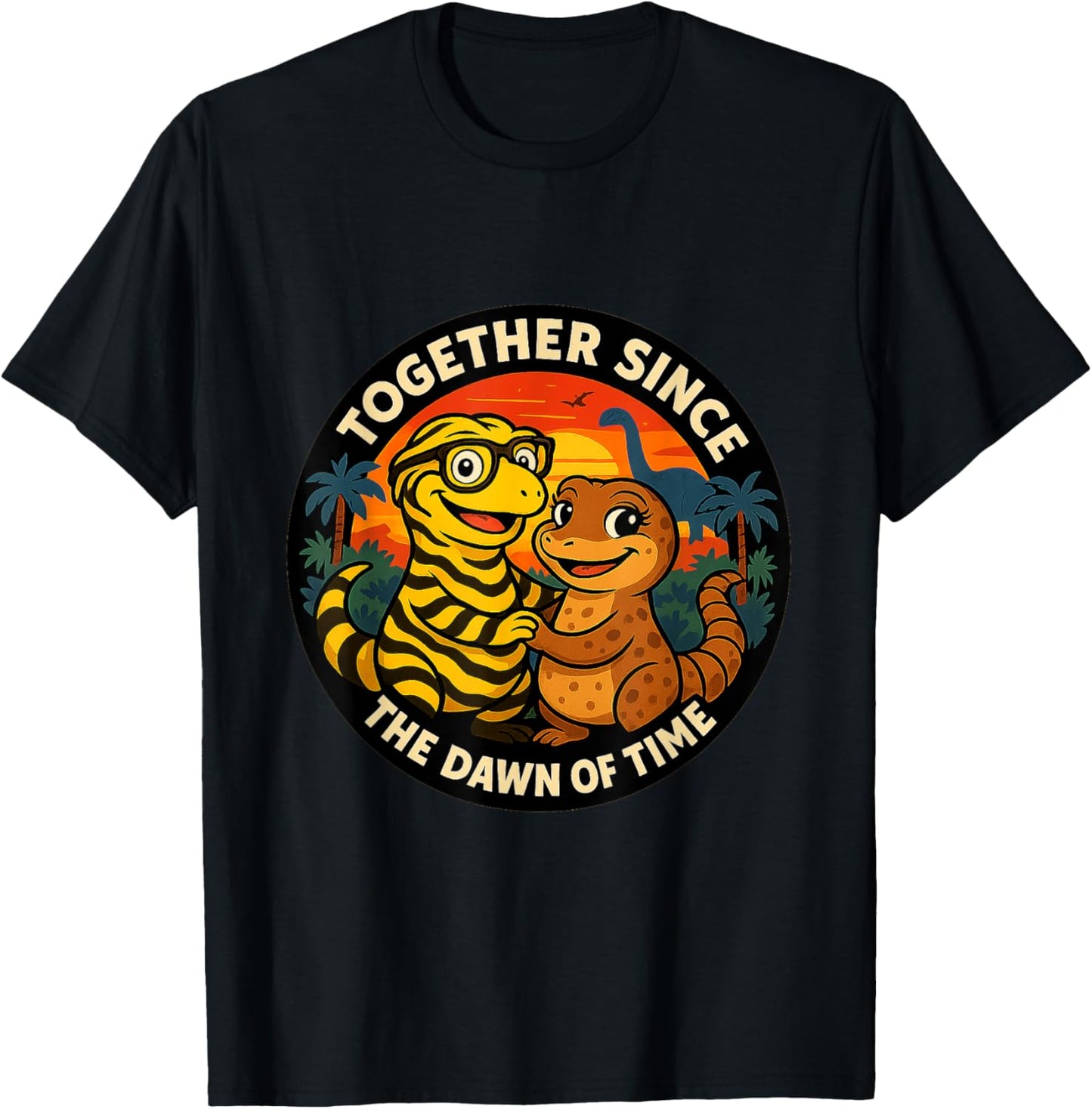 Together Since the Dawn of Time Cute Lizard Couple Tee T-Shirt