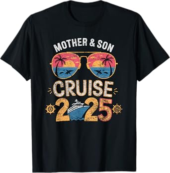 Mother Son Cruise 2025 Vacation Matching Family Trip Group T-Shirt