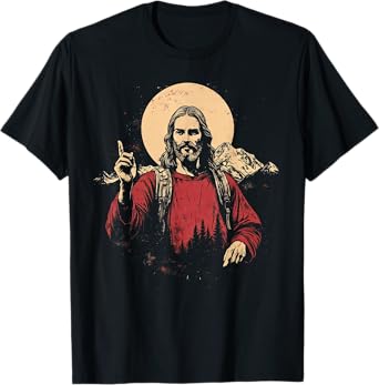 Jesus And Hiking, Faith in Jesus Christ Outdoor Lover T-Shirt