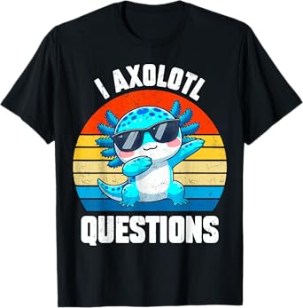 CuteI Axolotl Questions Kids Toddler Teens Boy Anime Kawaii T-Shirt