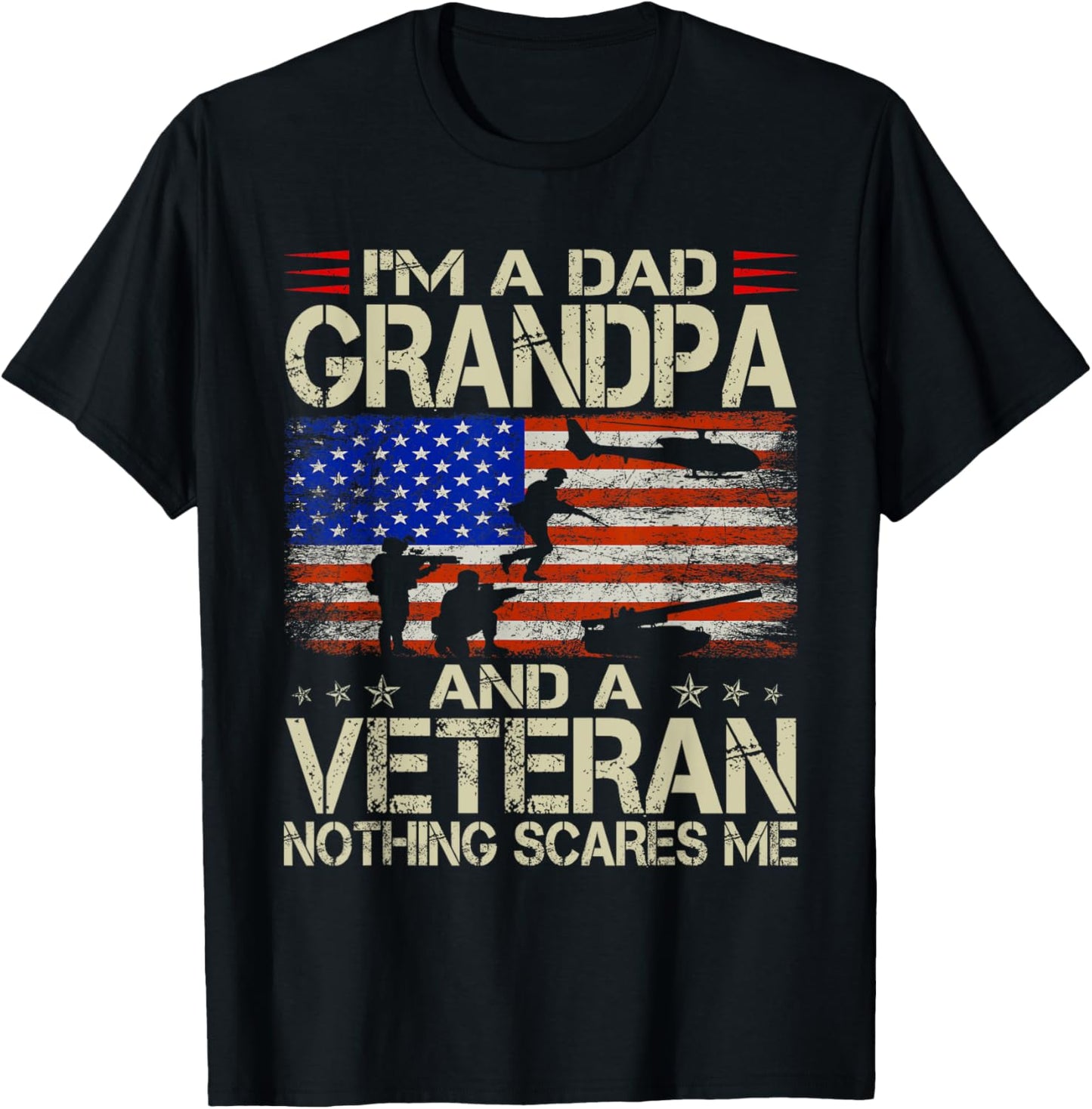 I'm A Dad Grandpa And Veteran Funny Retro Papa Grandpa Gifts T-Shirt