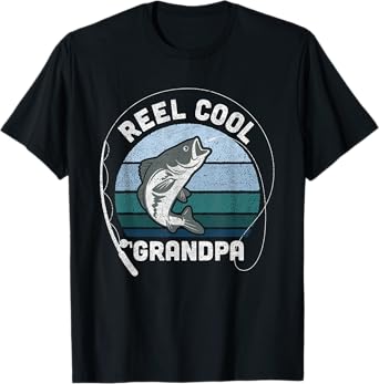 Mens Funny Reel Cool Grandpa Fishing Fathers Day T-Shirt