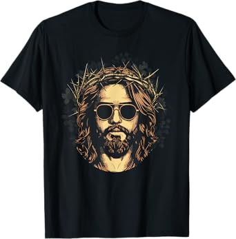 Face Of Jesus On A Cross With Crown Of Thorns Christ T-Shirt