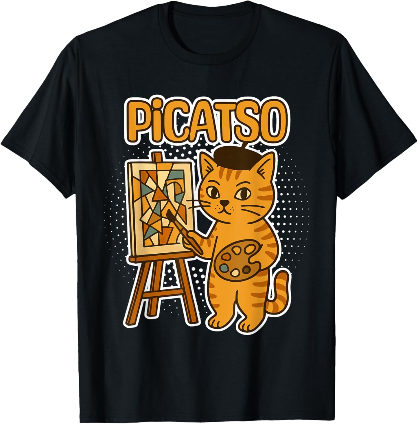 Picatso Cat – Funny Vintage Cubist Artist Design Graphic T-Shirt
