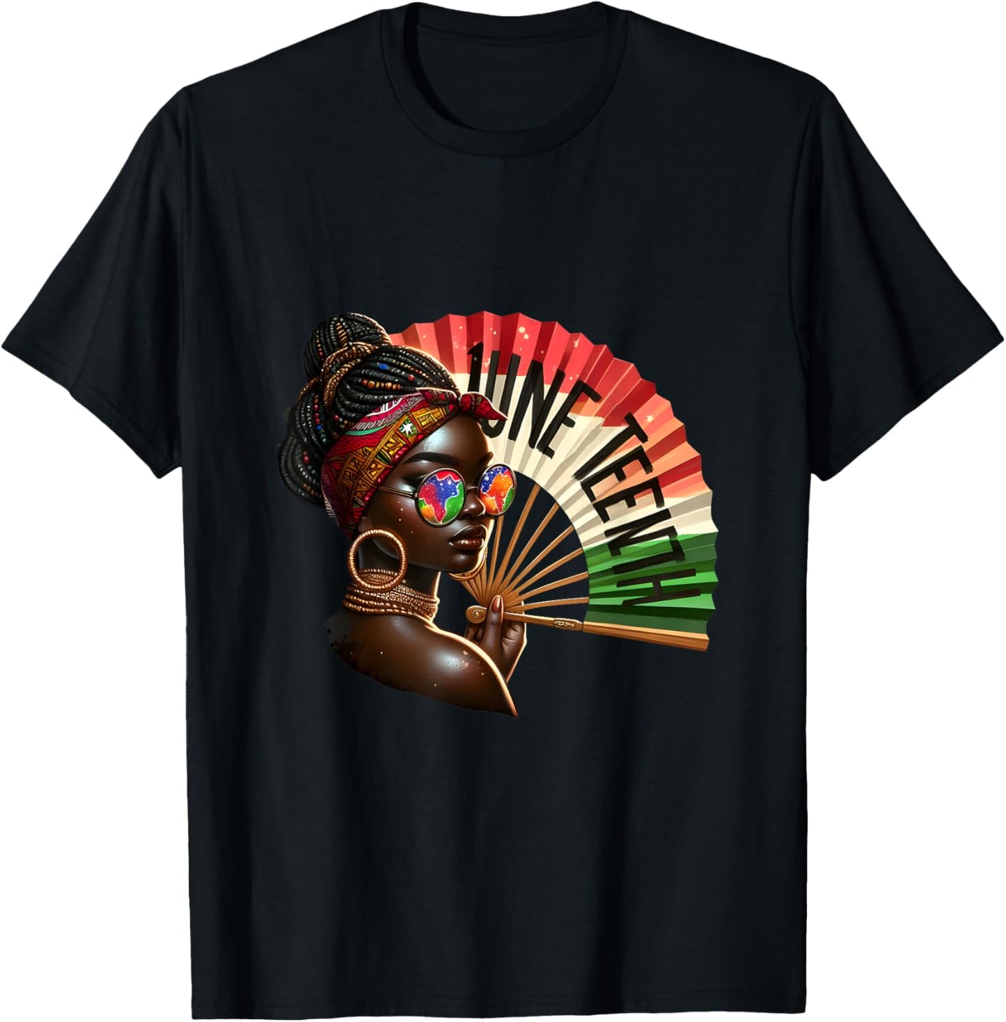 Afro Melanin Pride Juneteenth Clack Fan 1865 Freedom Day T-Shirt