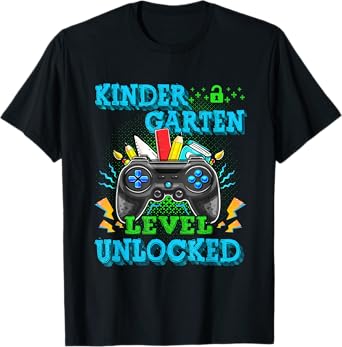 Kindergarten Level Unlocked Gamer First Day Of School Boys T-Shirt