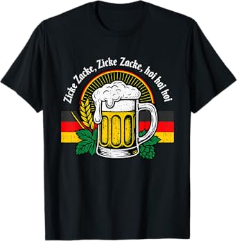 Zicke Zacke Hoi Oktoberfest Lederhosen Drinking Beer Party T-Shirt