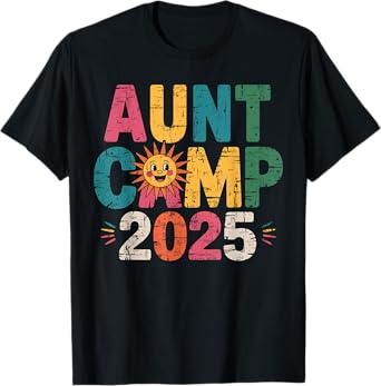 Aunt Camp 2025 Family Vacation Summer Camping Crew Kids T-Shirt