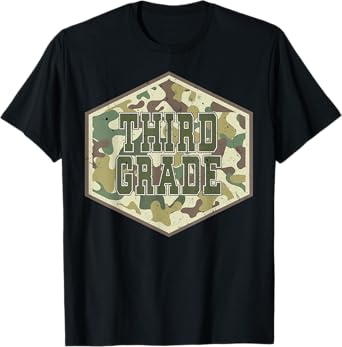Back To School Boys Old School Camo Third Grade Teacher Kids T-Shirt