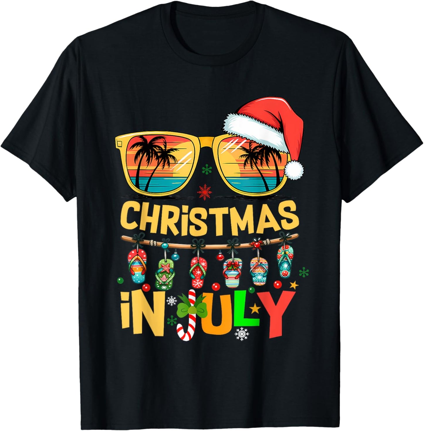 Santa Claus Sunglasses Beach Christmas In July Men Women Kid T-shirt