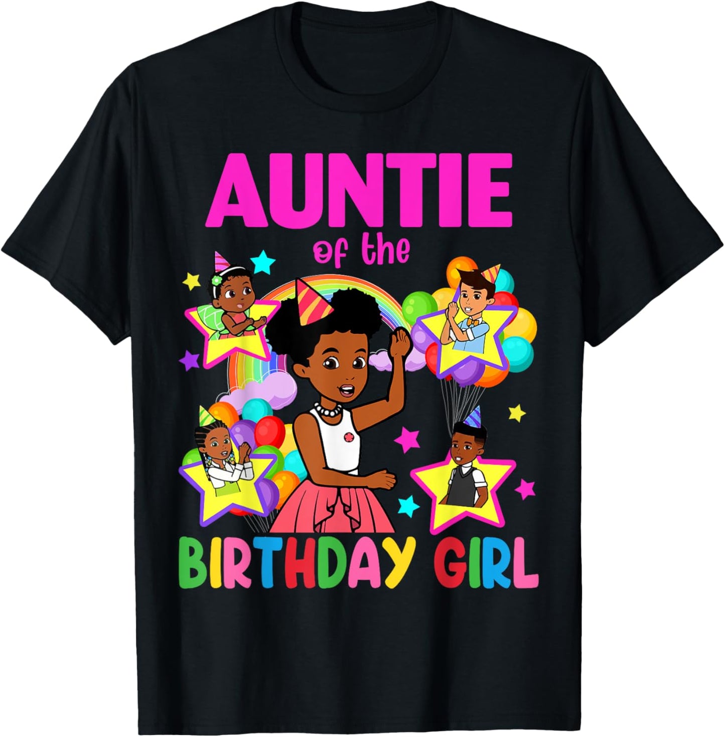 Auntie Of Birthday Girl Gracie Birthday Dolls Girl Party T-Shirt