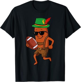 Wurst Sausage Playing Football Oktoberfest Festival Men Boys T-Shirt