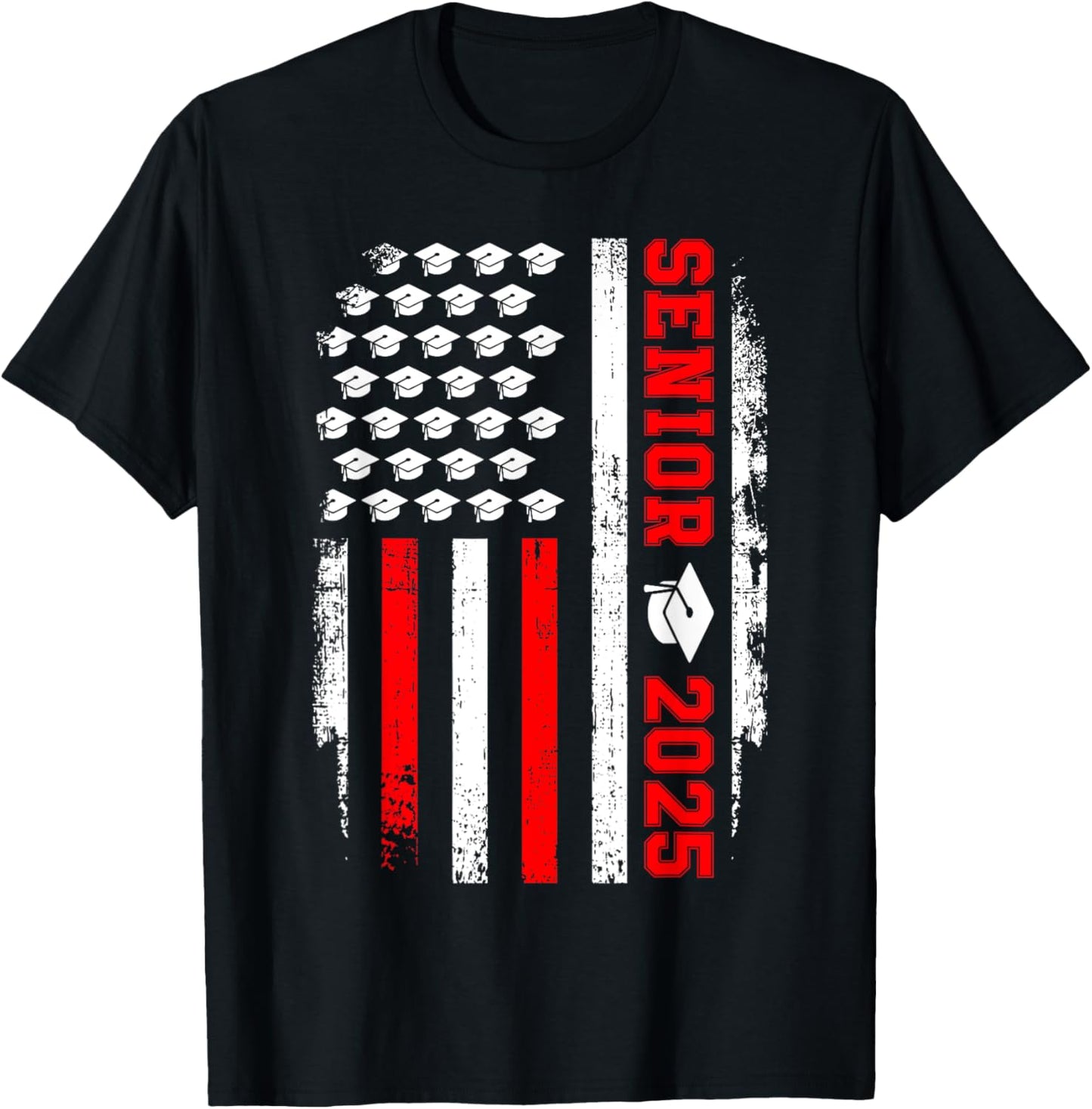 Senior Year 2025 American Flag USA Graduation Class Of 2025 T-Shirt