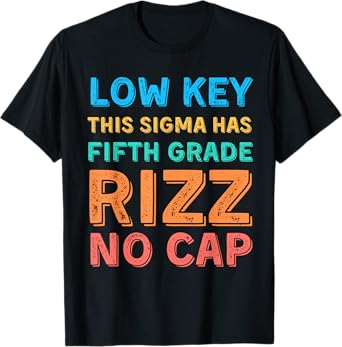 First Day of School Funny 5th Grade Rizz Funny School T-Shirt